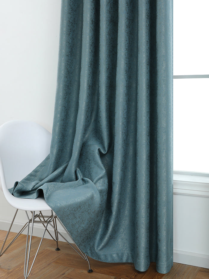 Wells Embossed Jacquard Solid Color Curtain