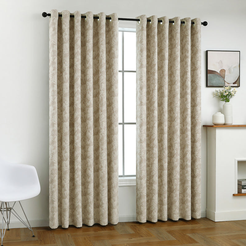 Lyra Embossed Jacquard Solid Color Curtain