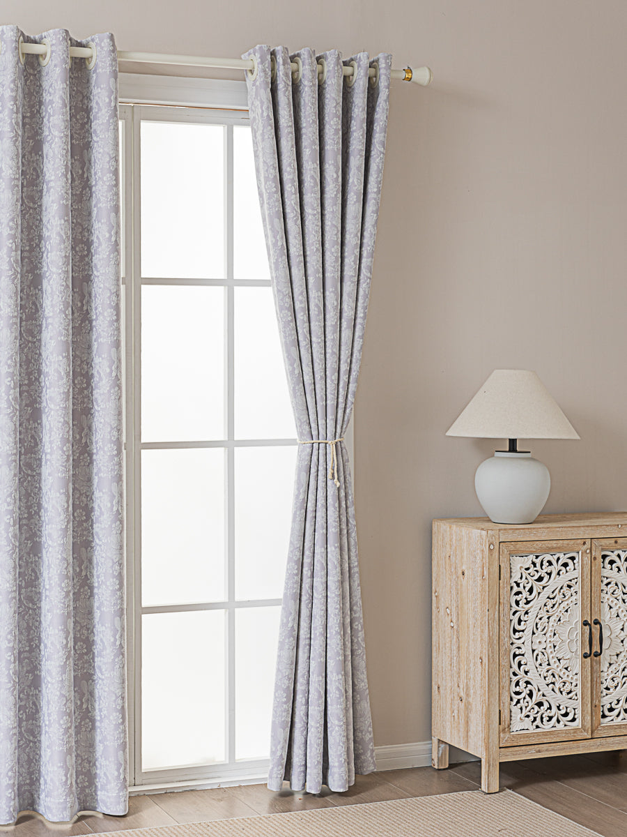 Seasonal Purple Jacquard Curtain