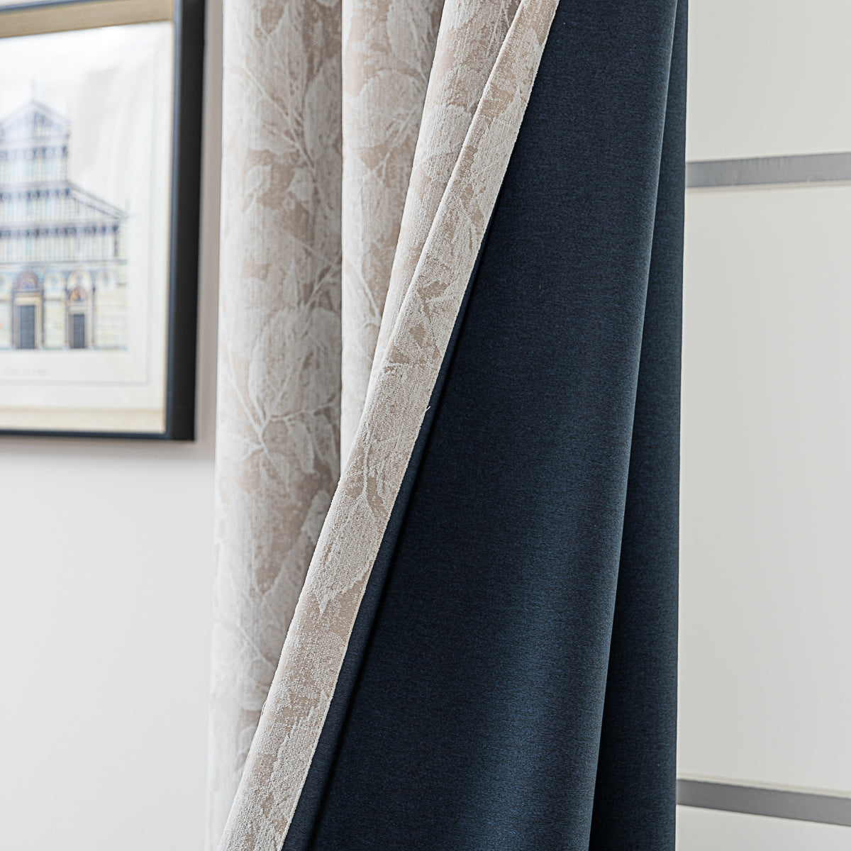 Vintage Leaf Embossed Curtain