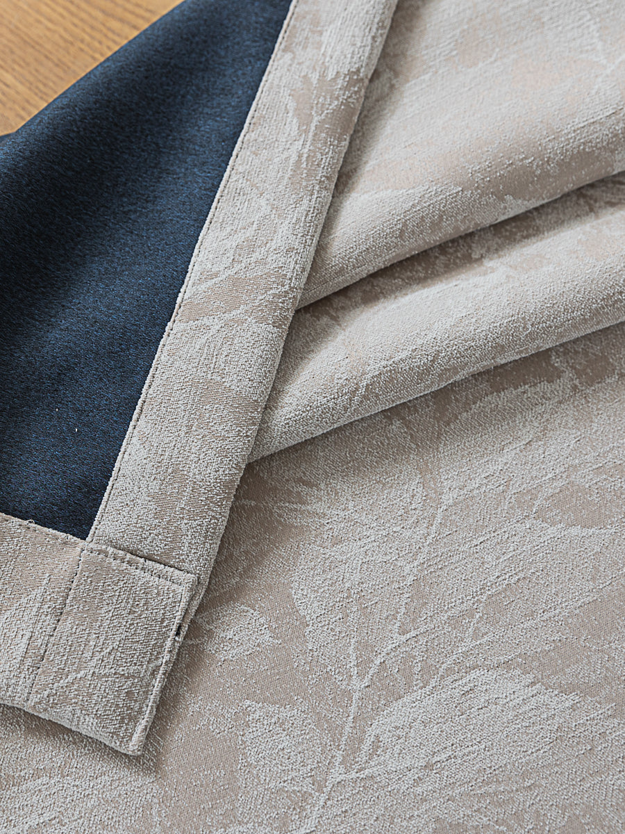 Vintage Leaf Embossed Curtain