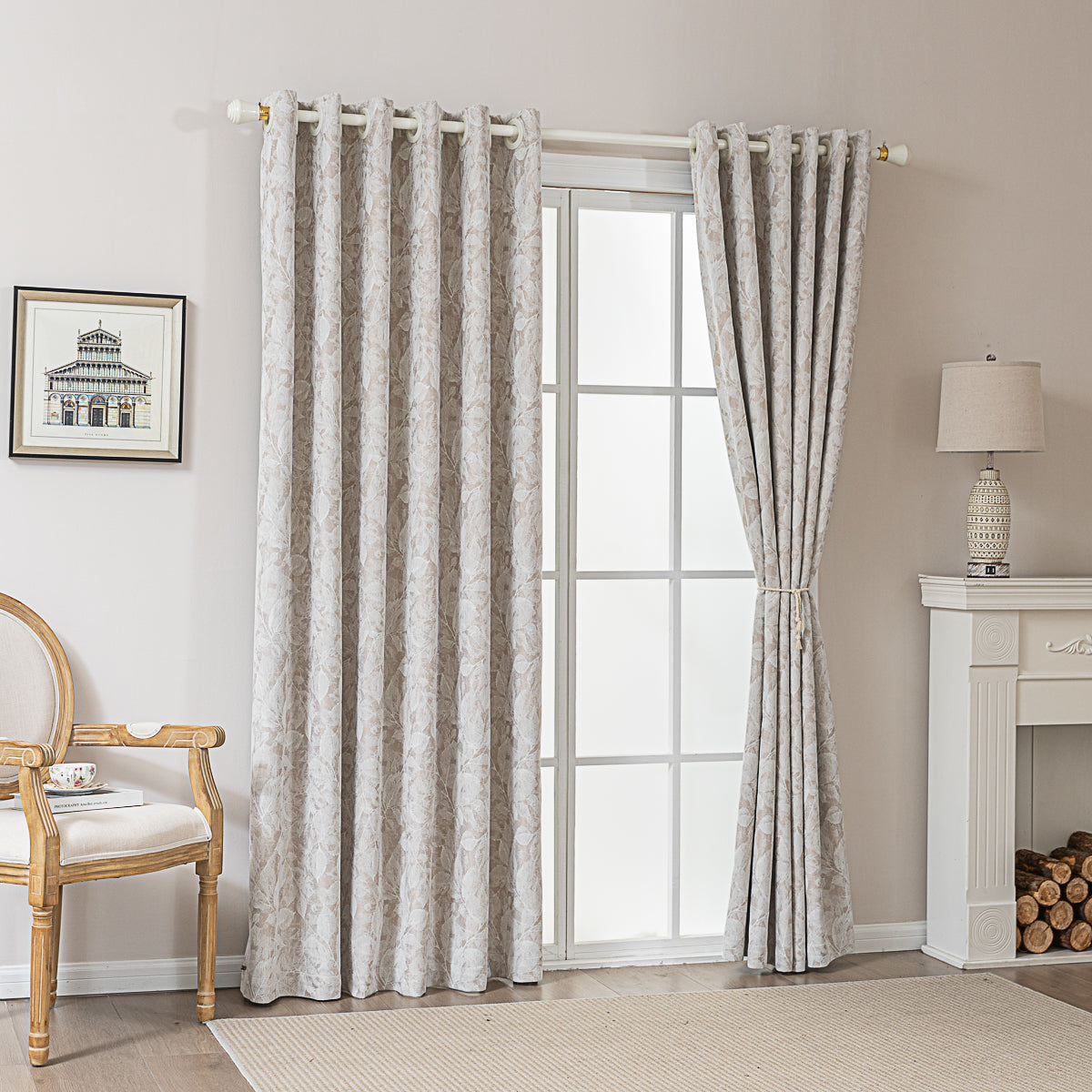 Vintage Leaf Embossed Curtain