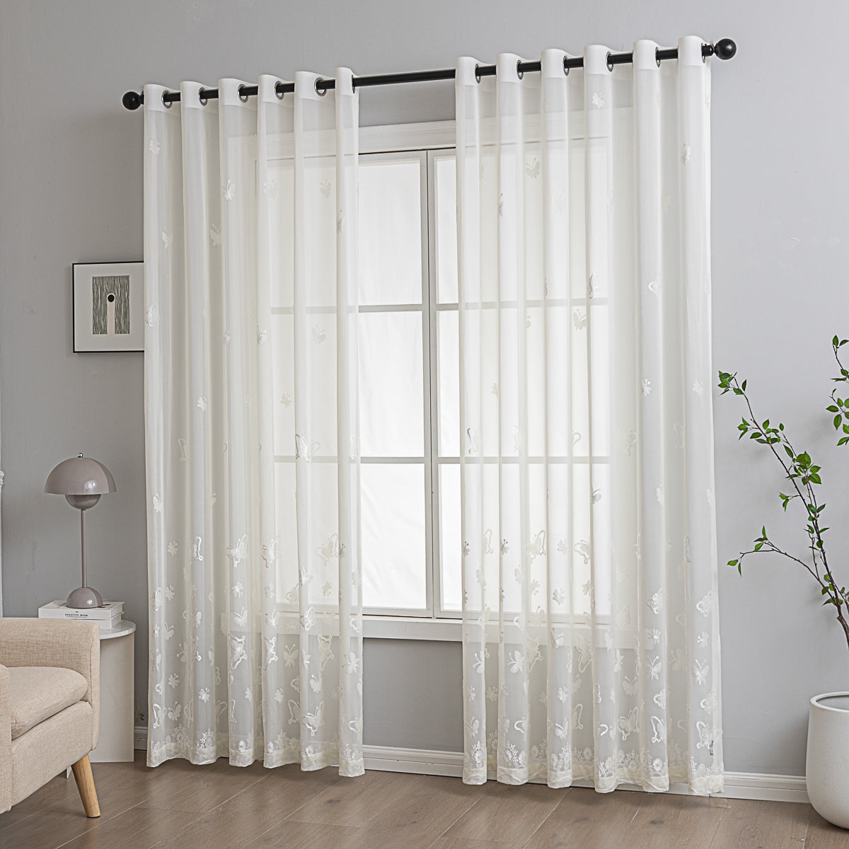 蝶恋花 绣花纱帘