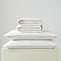 Snow White Solid Color Cotton Quilt Set