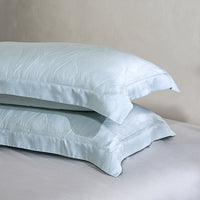 晓拂蓝 天丝提花枕套组