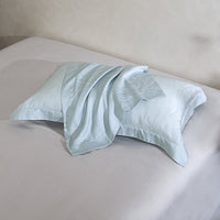 晓拂蓝 天丝提花枕套组