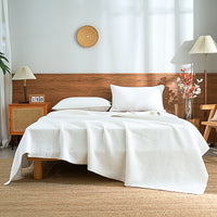 Snow White Solid Color Cotton Quilt Set