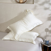 菱羽白 天丝提花枕套组