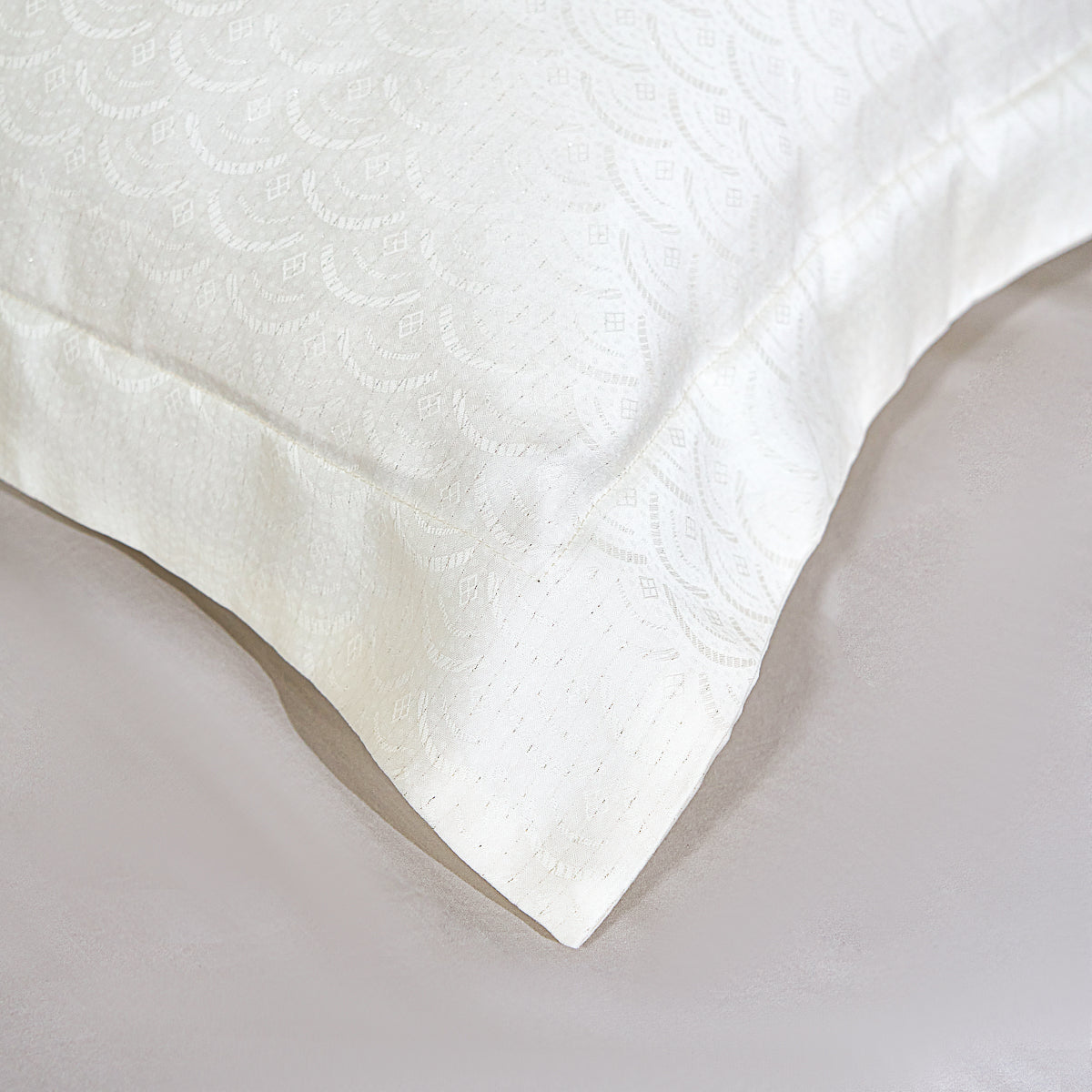 菱羽白 天丝提花枕套组