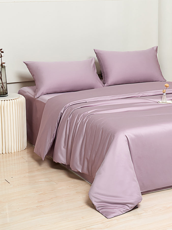 Pearlish Purple Premium Cotton Duvet Cover Set