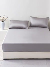Cloudy Gray Solid Color Tencel™ Fitted Sheet