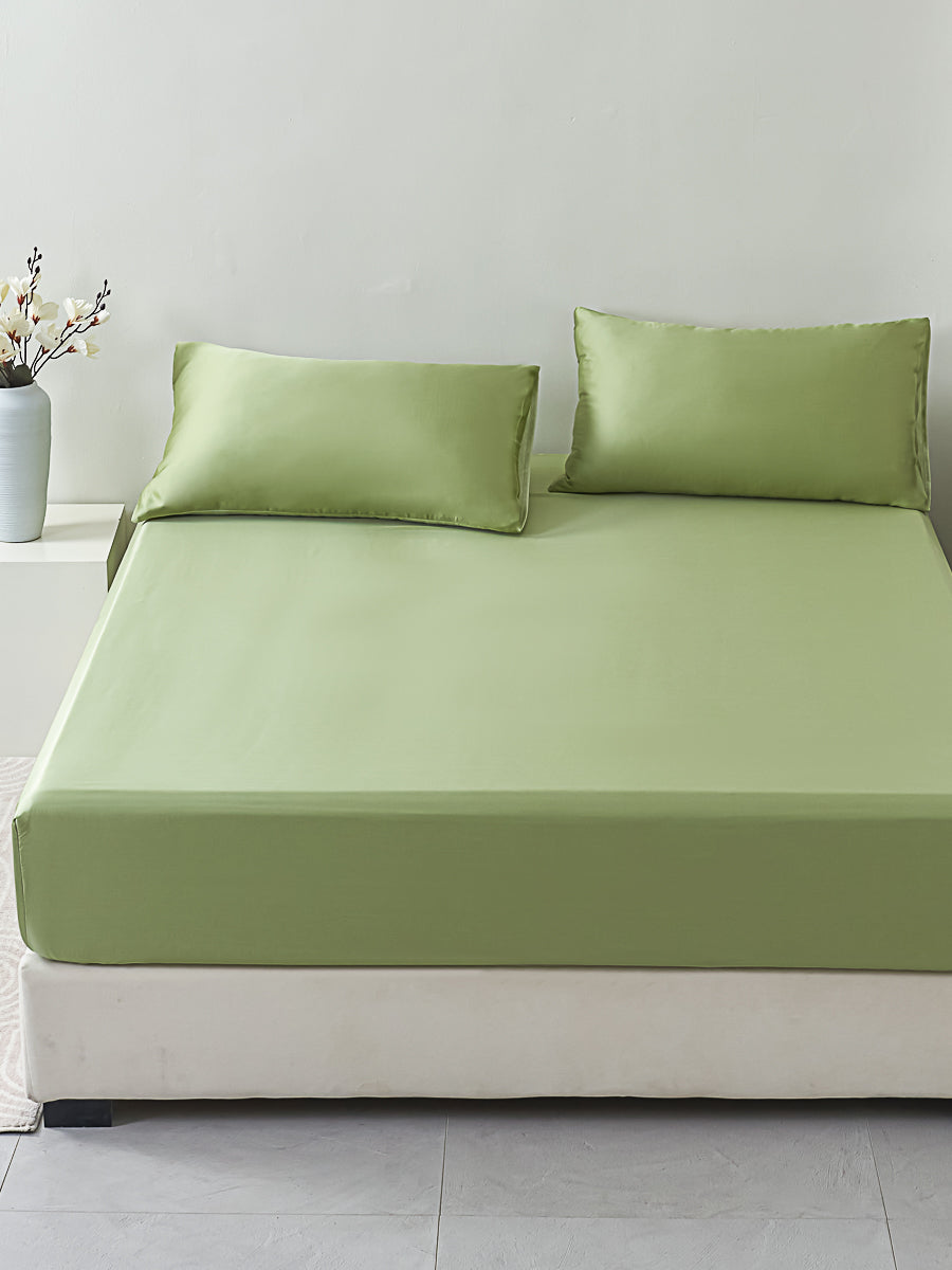 Glaze Green Solid Color Tencel™ Fitted Sheet