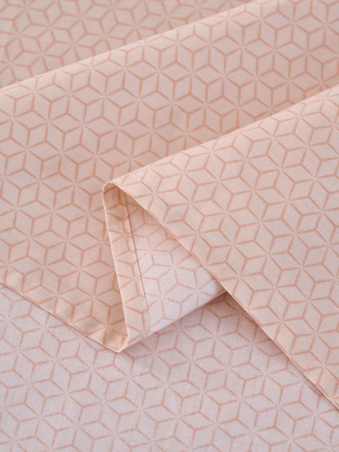 Zeta Cream Pink Pattern Cotton Flat Sheet