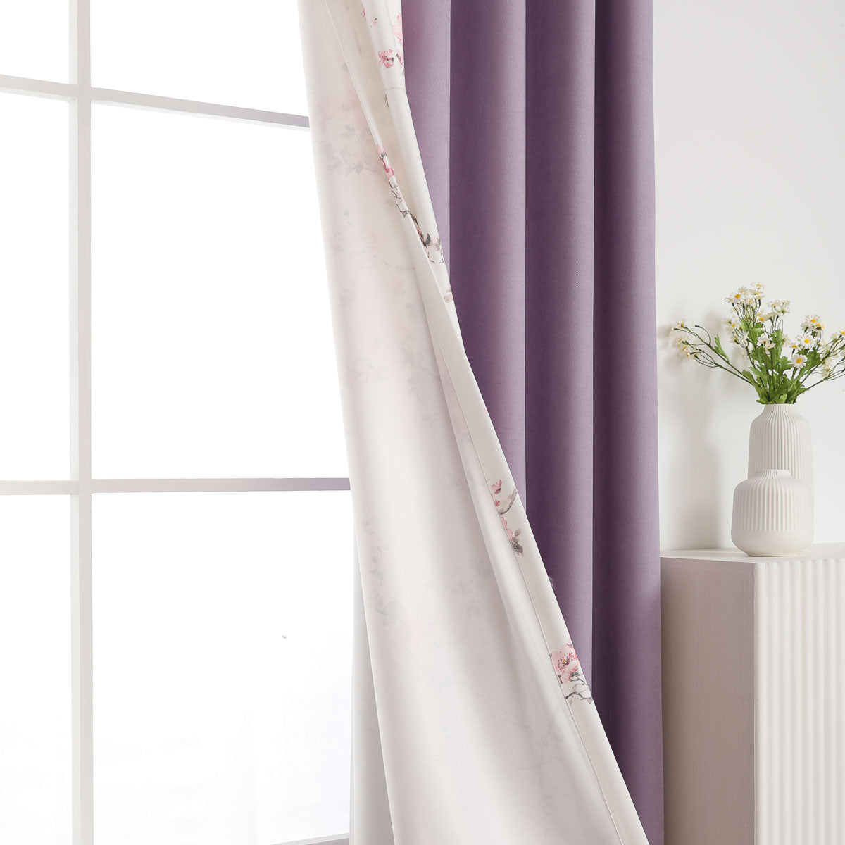 Lilac Land Floral Curtain