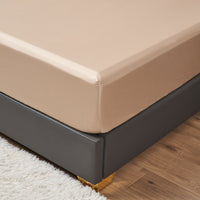 Champagne Gold Solid Color Premium Cotton Fitted Sheet Set
