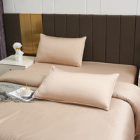 Champagne Gold Solid Color Premium Cotton Fitted Sheet Set