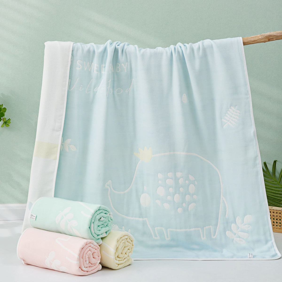 Elephant Cartoon Cotton Baby Blanket