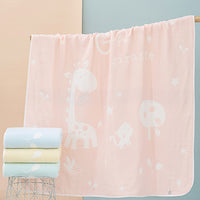 Giraffe Cartoon Cotton Baby Blanket