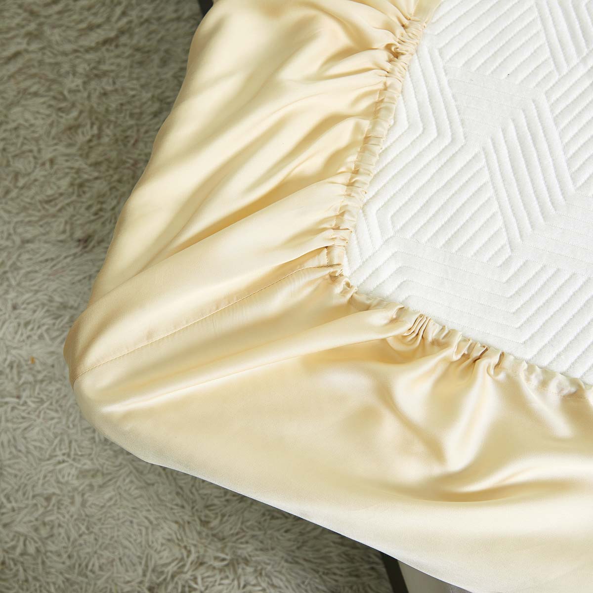 Light Champagne Solid Color TENCEL™ Lyocell Fitted Sheet