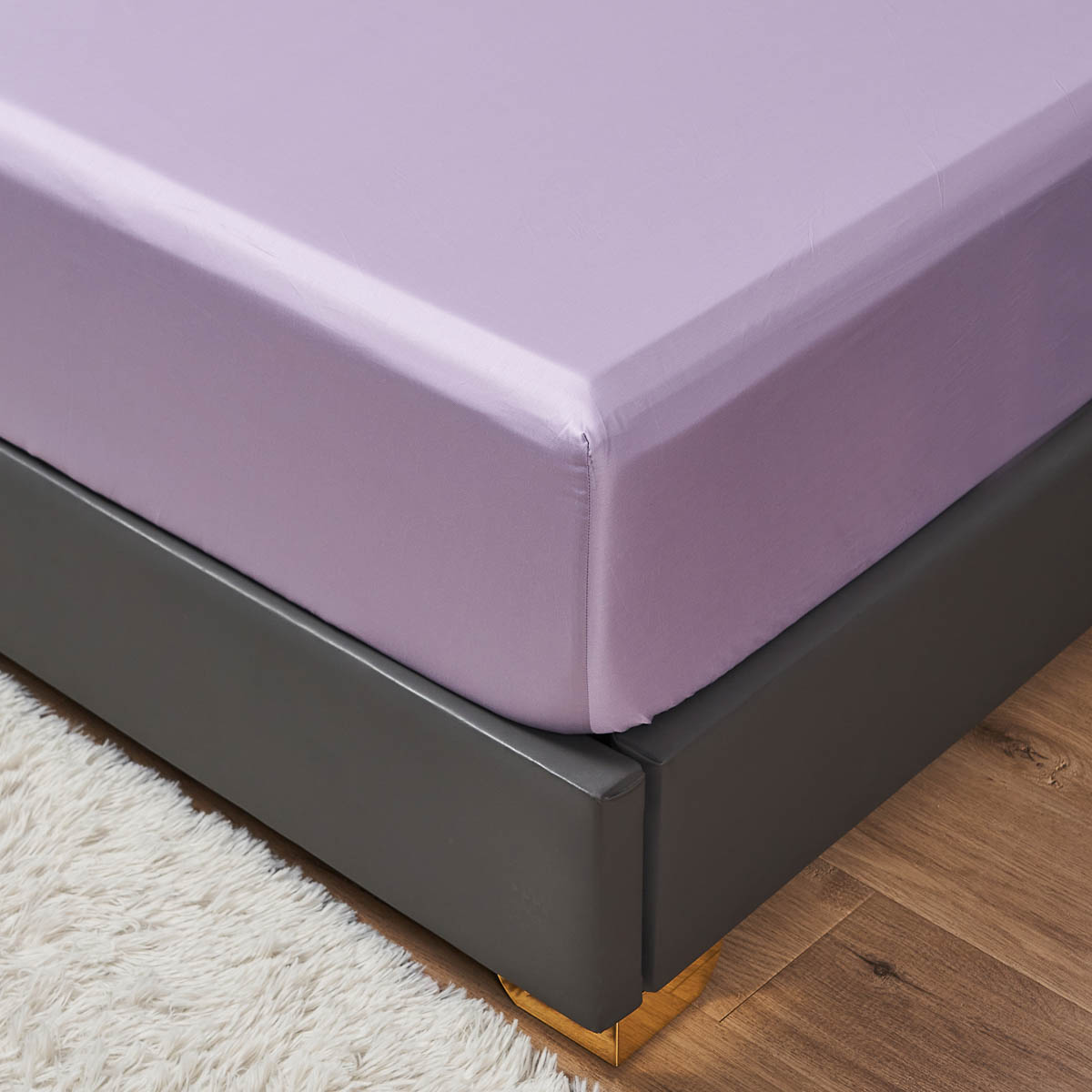 Purple Haze Solid Color Premium Cotton Fitted Sheet Set