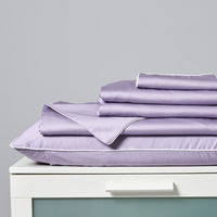 Purple Haze Solid Color Premium Cotton Fitted Sheet Set