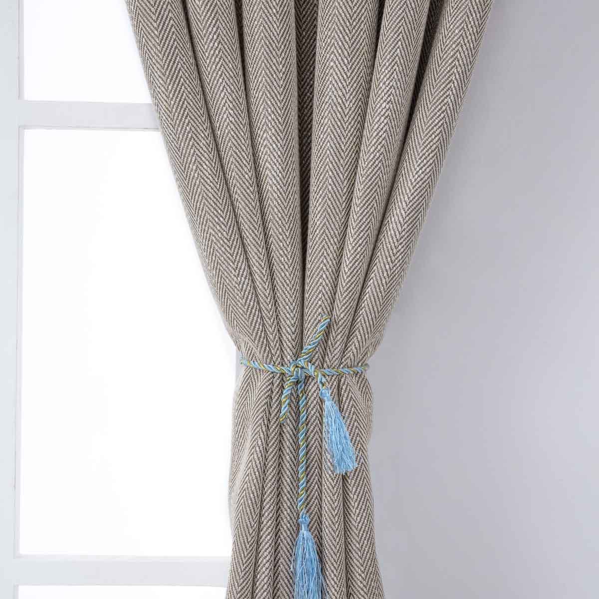 Simple Herringbone Solid Color Polyester Curtain