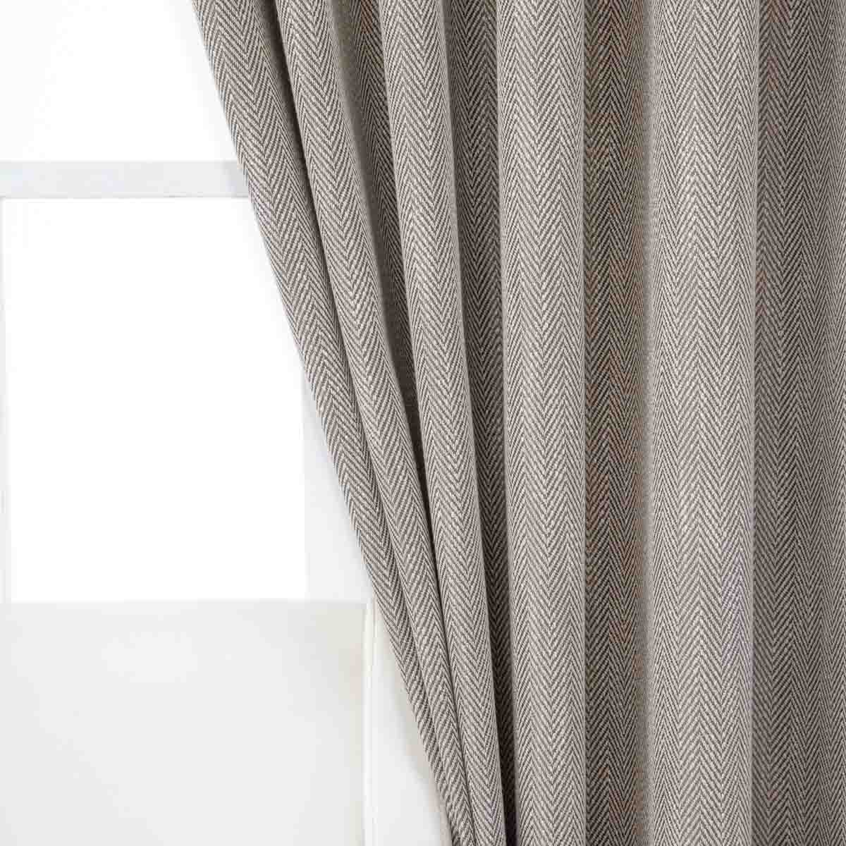 Simple Herringbone Solid Color Polyester Curtain