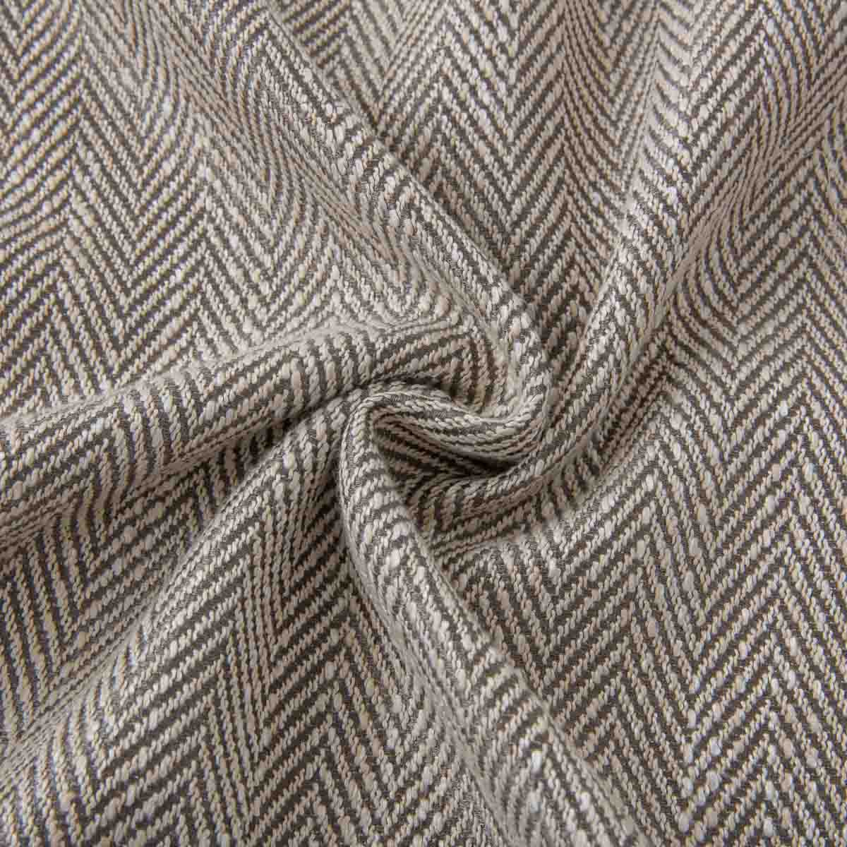 Simple Herringbone Solid Color Polyester Curtain