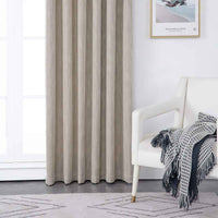 Simple Herringbone Solid Color Polyester Curtain