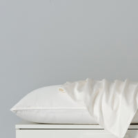 Snow White Solid Color Premium Cotton Fitted Sheet Set
