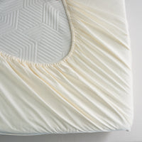 Snow White Solid Color Premium Cotton Fitted Sheet Set