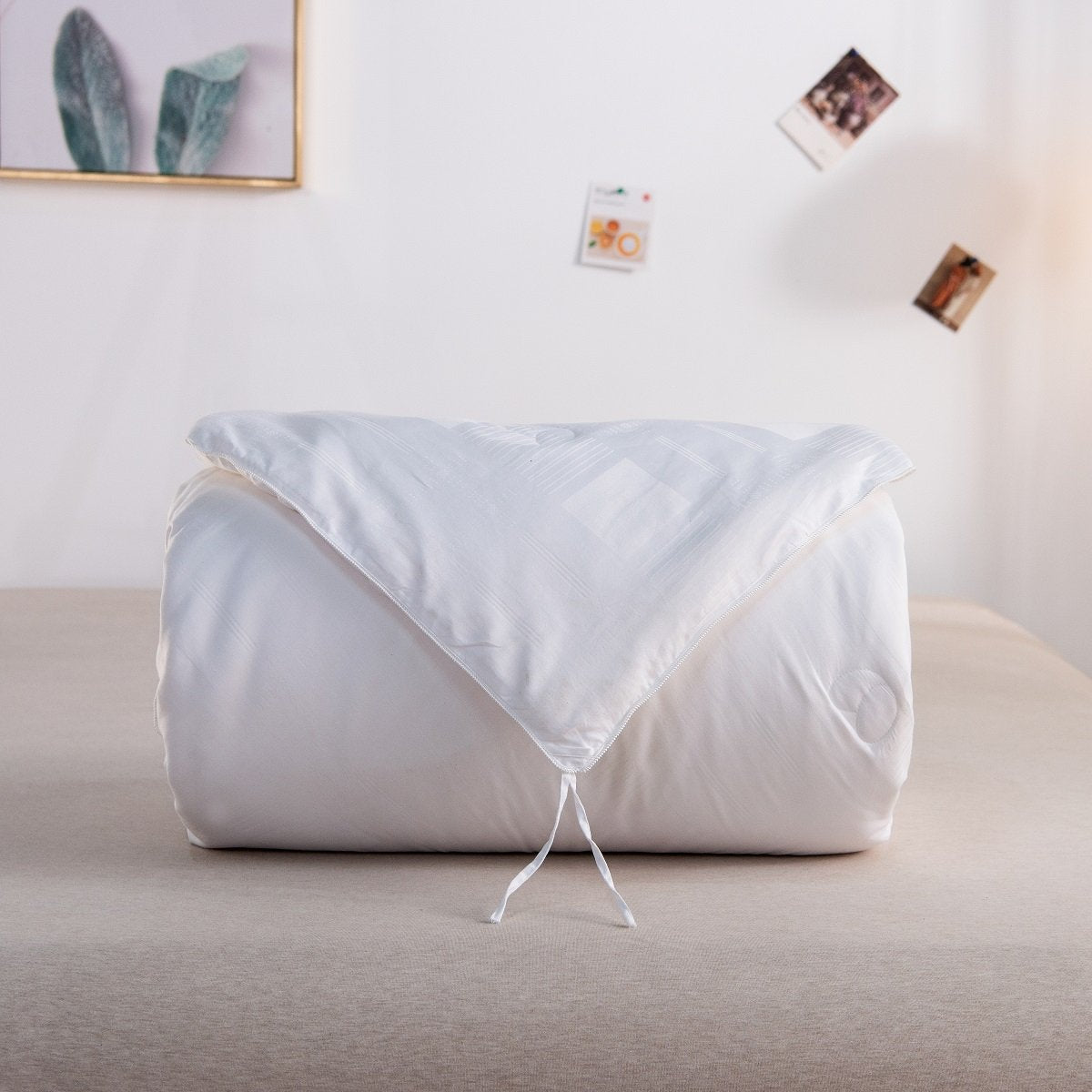 Solid White All Season Silk Duvet Insert