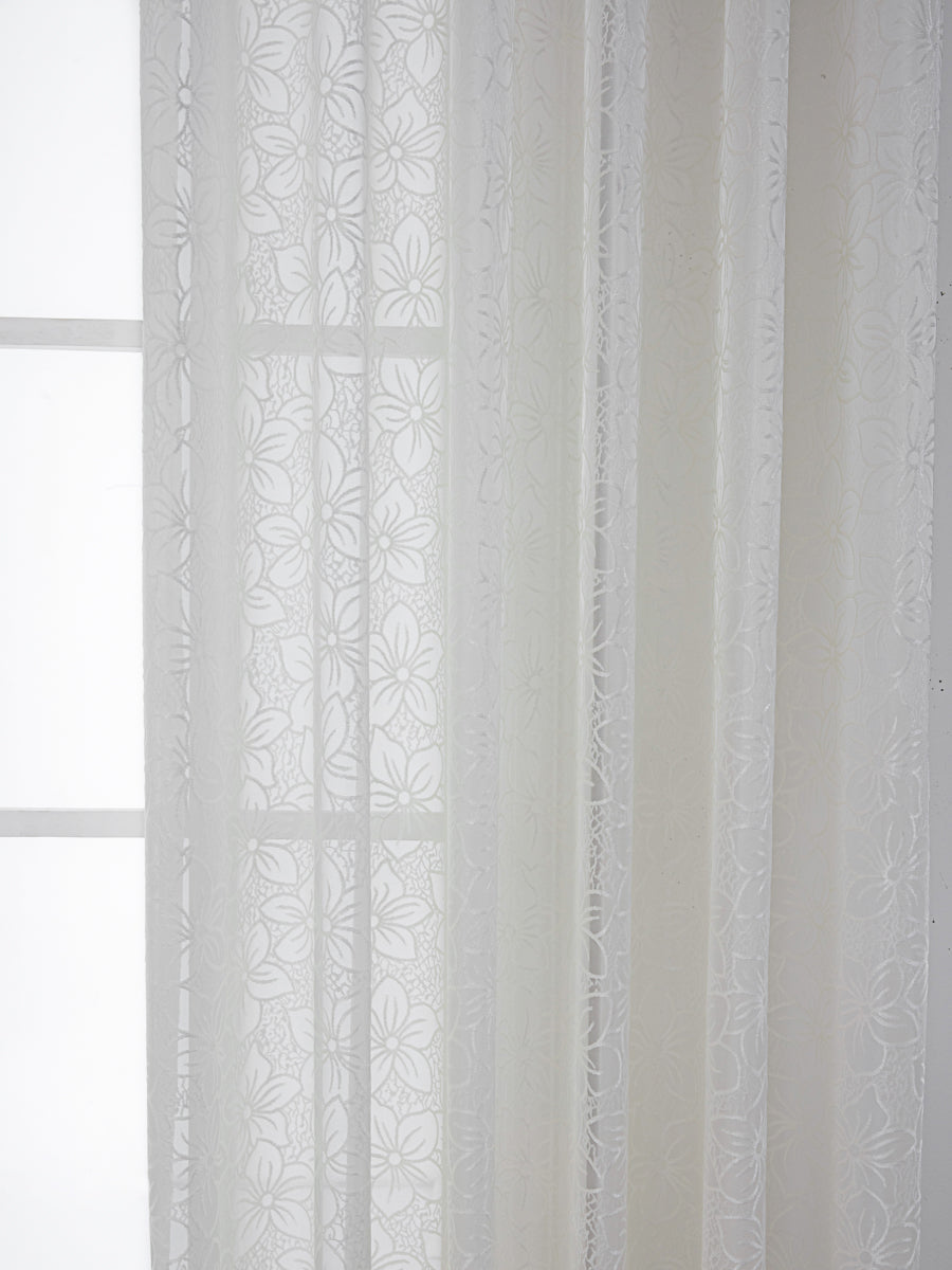 Moonlight Fleur Floral Sheer Curtain