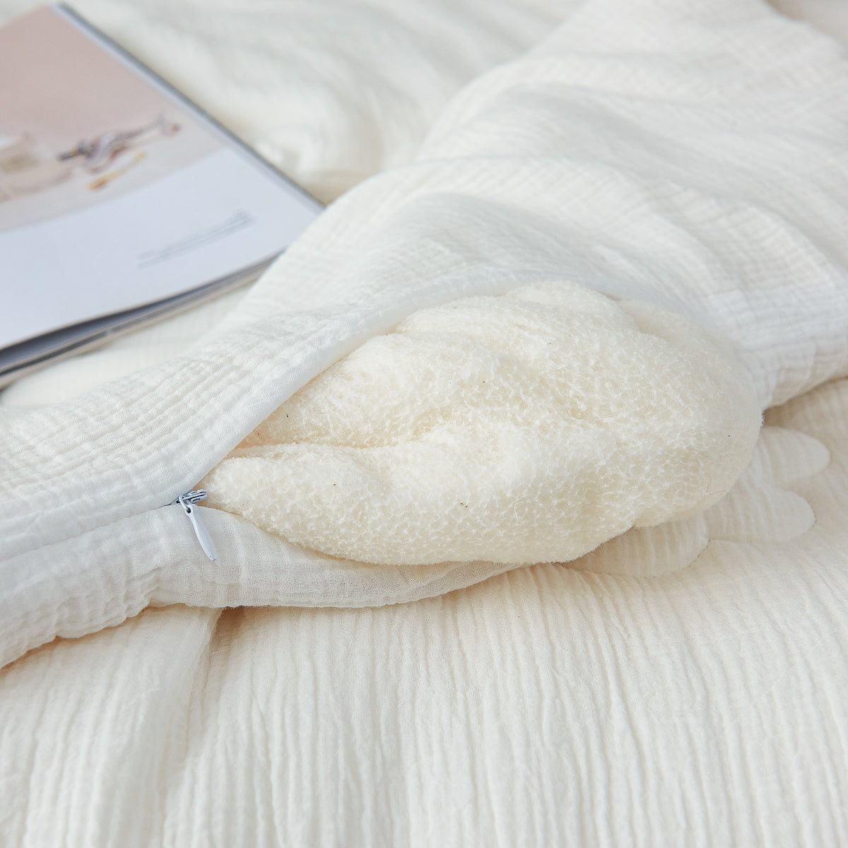 【网一特惠套组】天然棉花四季被 + 凯-黛玉粉 全棉枕套