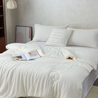 【网一特惠套组】天然棉花四季被 + 爱她-慕白 全棉枕套