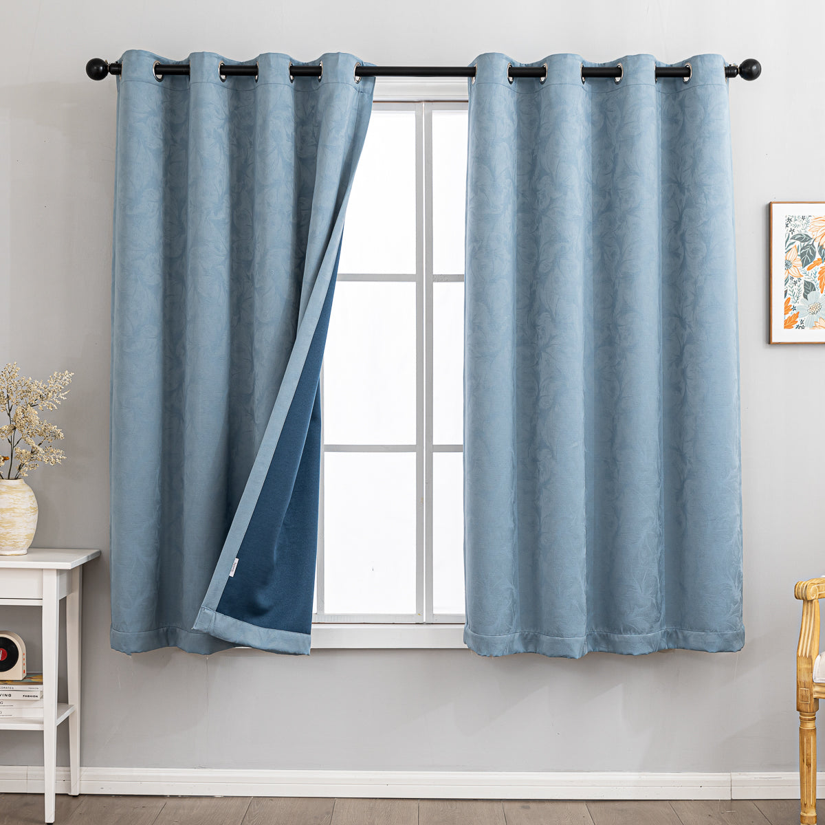 Romance Blackout Curtain -Smokey Blue