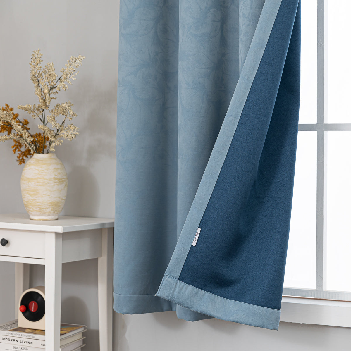 Romance Blackout Curtain -Smokey Blue