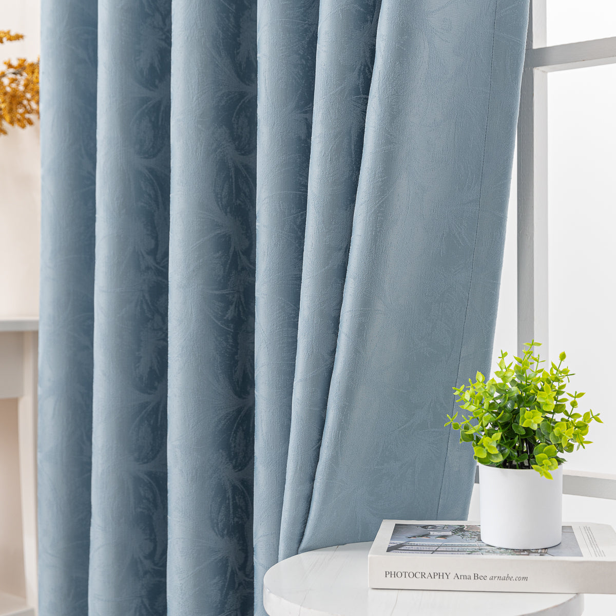Romance Blackout Curtain -Smokey Blue