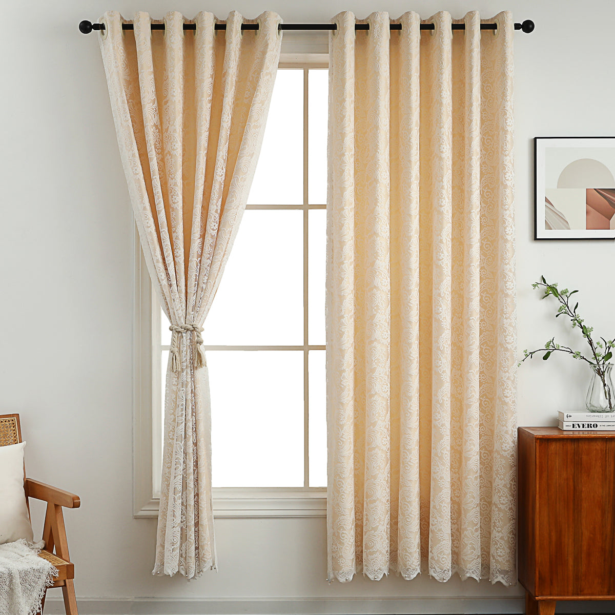 Butterfly Ripple Double Layer Curtain