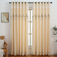 Tipsy Champagne Floral Double Layer Curtain