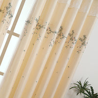 Tipsy Champagne Floral Double Layer Curtain