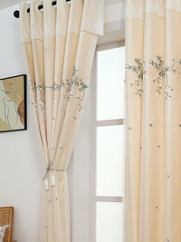 Tipsy Champagne Floral Double Layer Curtain