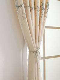 Tipsy Champagne Floral Double Layer Curtain