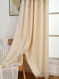 Tipsy Champagne Floral Double Layer Curtain