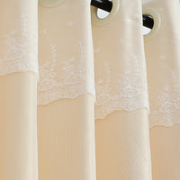 Tipsy Champagne Floral Double Layer Curtain