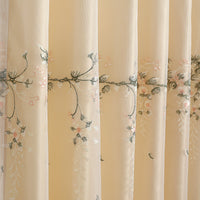 Tipsy Champagne Floral Double Layer Curtain