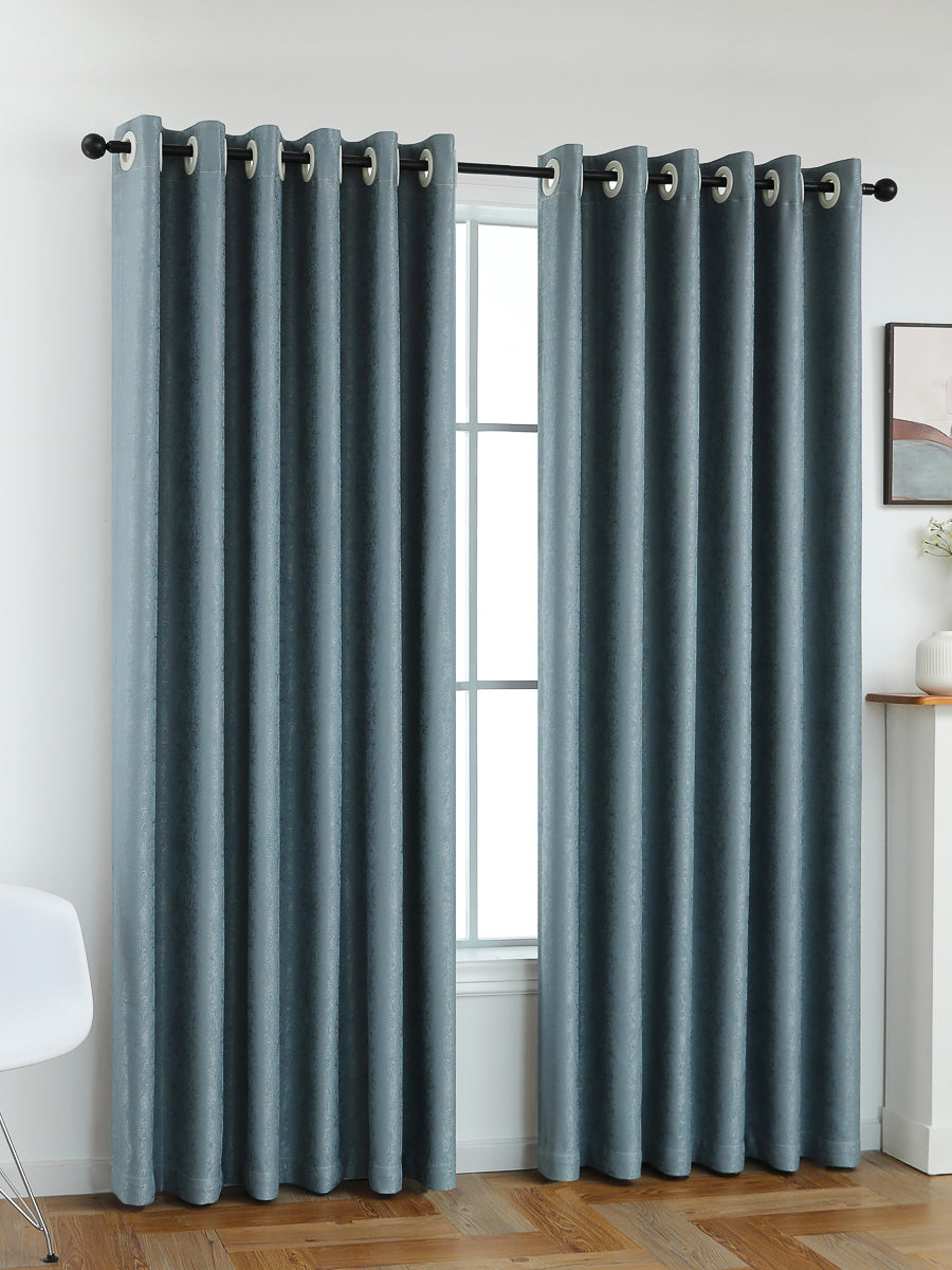 Wells Embossed Jacquard Solid Color Curtain