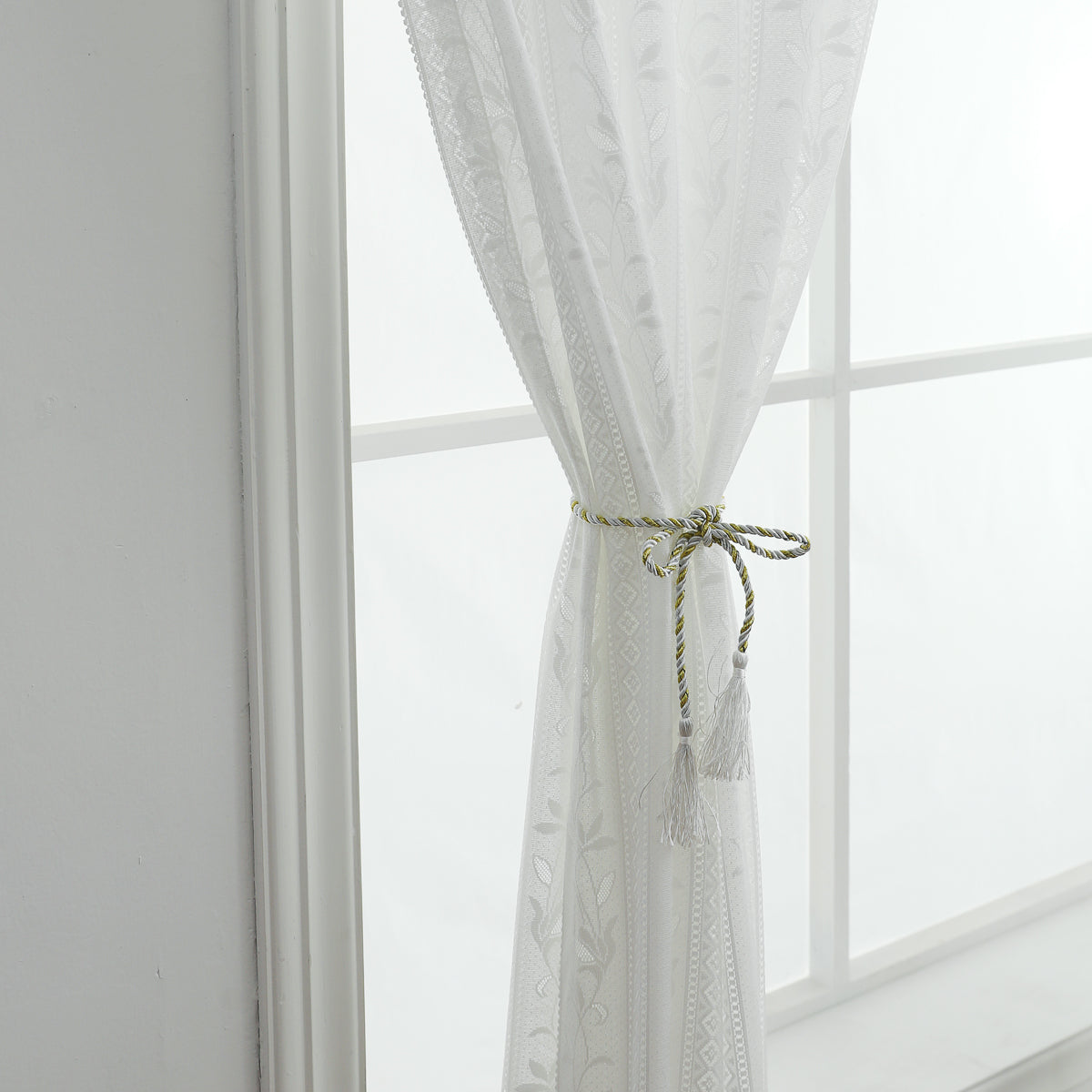 Azalea Embossed Jacquard Semi-Sheer Curtain