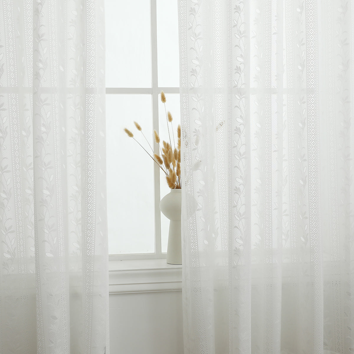Azalea Embossed Jacquard Semi-Sheer Curtain