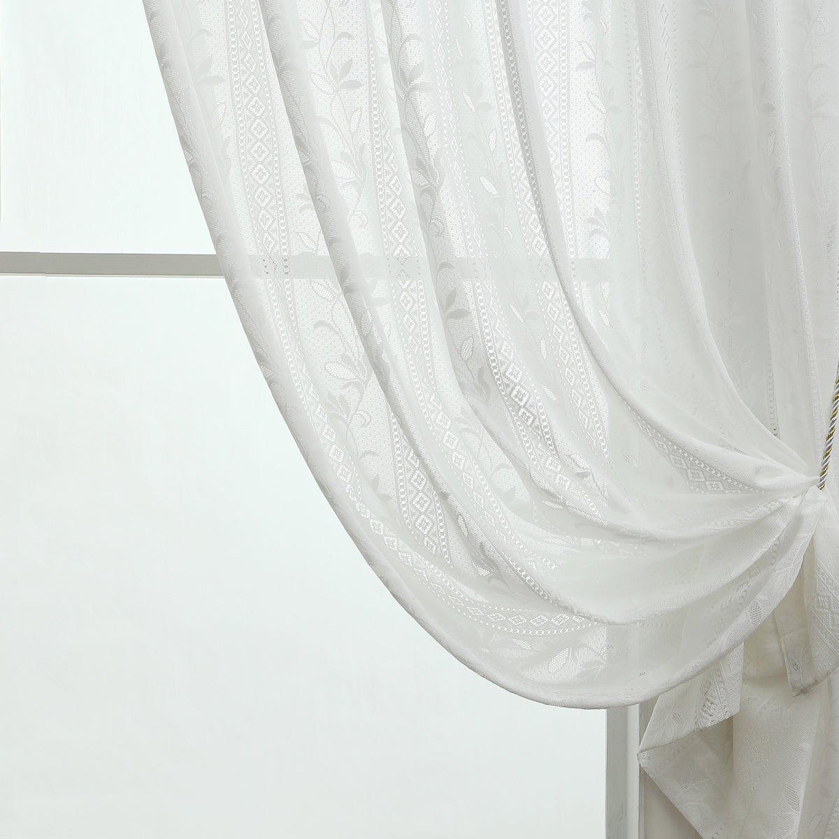 Azalea Embossed Jacquard Semi-Sheer Curtain